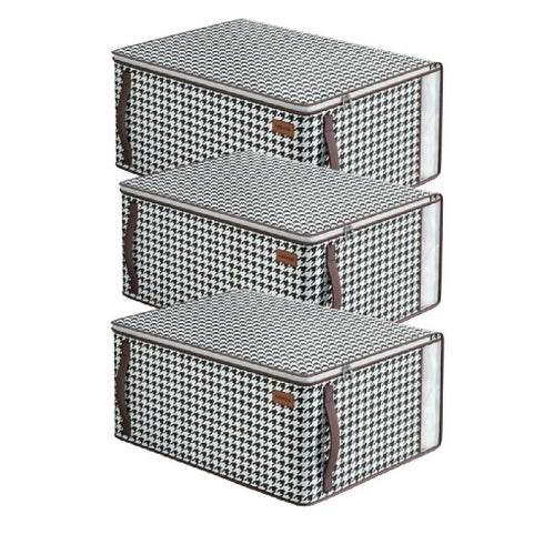 Set of 3 zippered blanket storage bags for closets